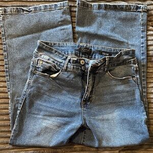 Curve Women's Wide Leg Denim Pants - Indigo Blue